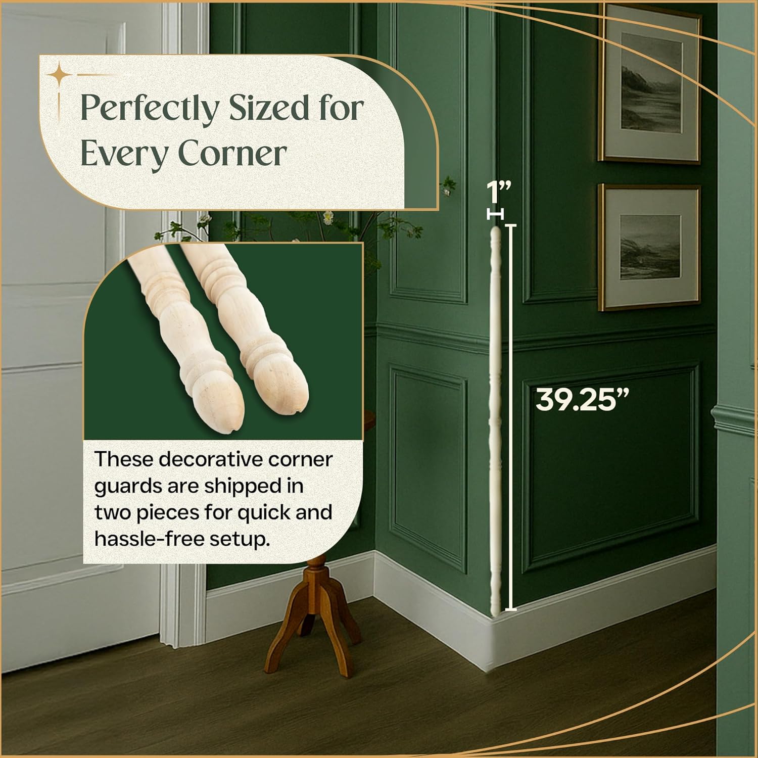 Renovators Supply Manufacturing Corner Protectors 39 1/4 in. Beechwood Edge Protector, Sanded Corner Guard