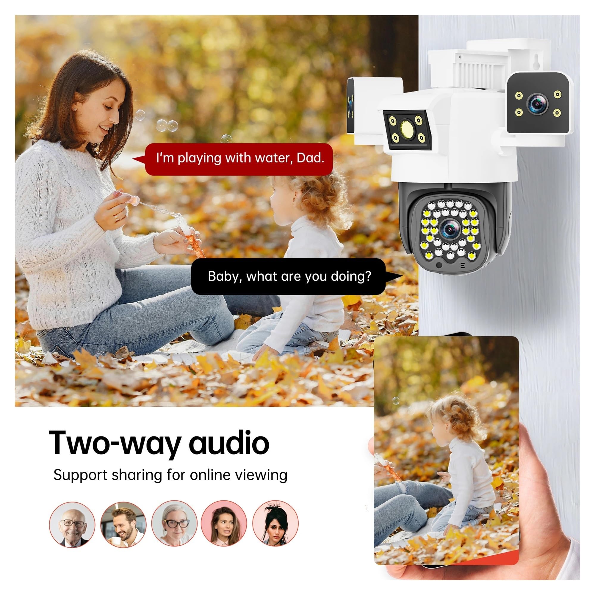 Telecamera WiFi PTZ da esterno 10K con obiettivo quadruplo