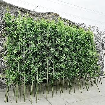 Artificial Fake Bamboo Tree, Indoor Outdoor Privacy Fence Screen, DIY Decor Silk Faux Plant, Greenery Wall for Garden, Courtyard, Entrance1.8m/5.9ft Tall, 70 Bamboo