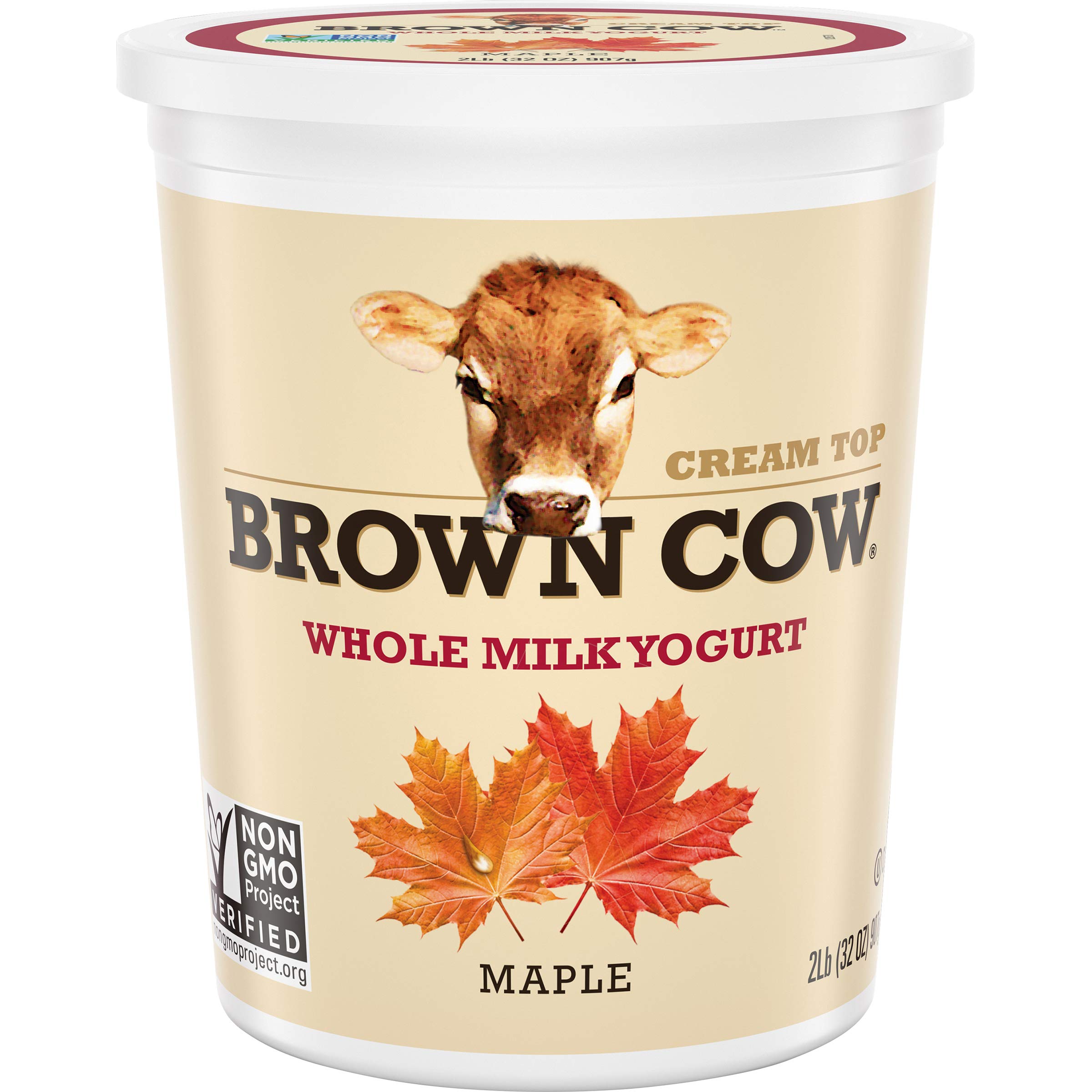Brown Cow Cream Top Maple Whole Milk Yogurt, 32 oz. Carton - Creamy, Delicious Yogurt