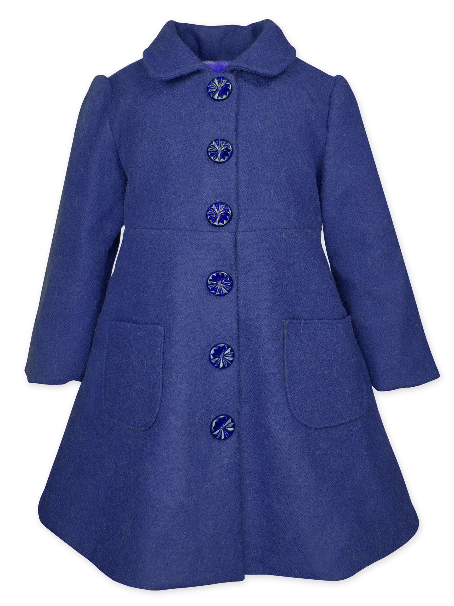 Girls' Bow Back Faux Cashmere Button Coat 3733