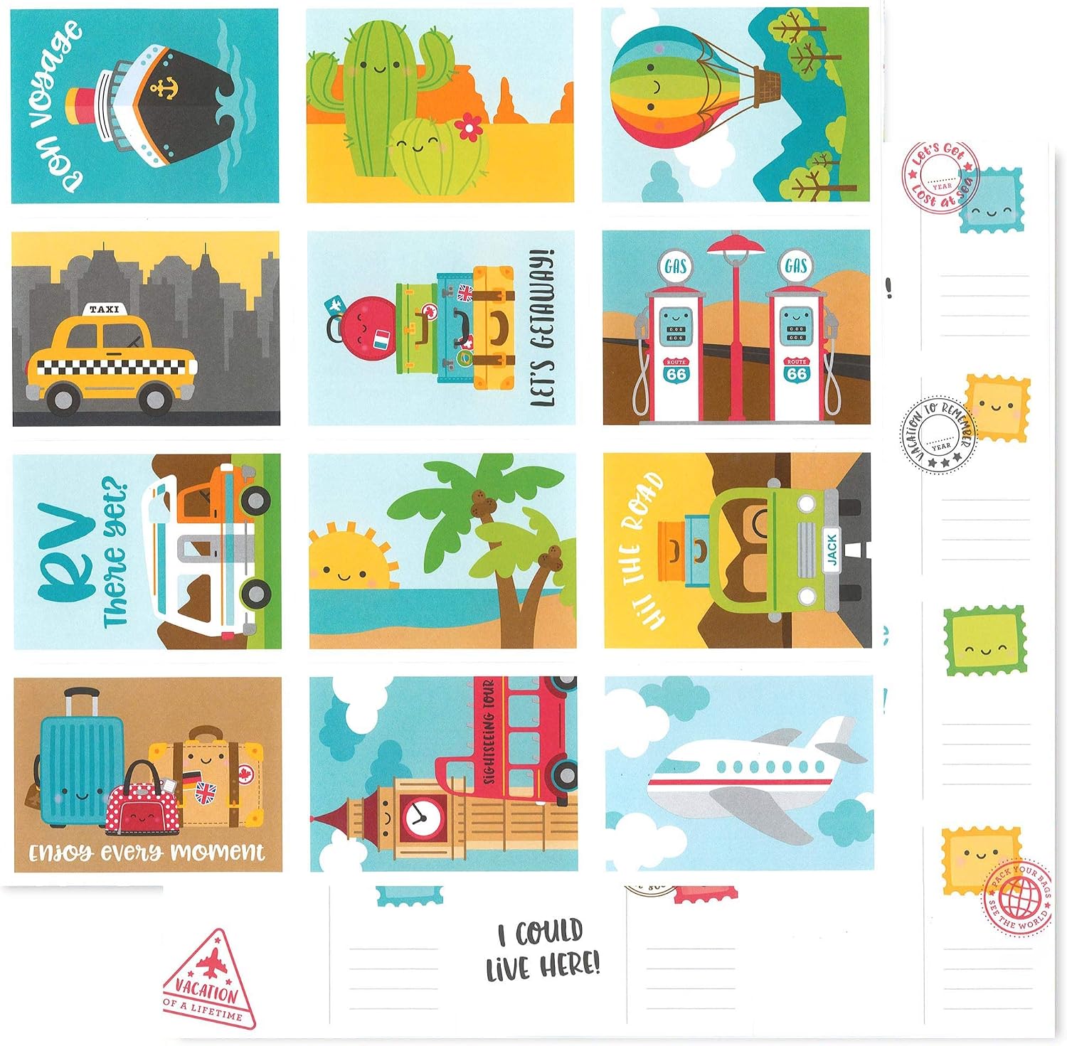 I Heart Travel Paper 12X12 Pack