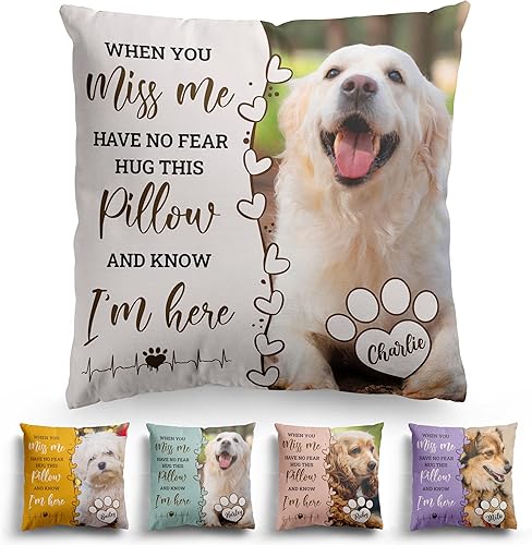 Miniatura 2 de Almohada conmemorativa personalizada con foto de mascota, regalo de condolencias por pérdida de perro, funda de almohada conmemorativa personalizada