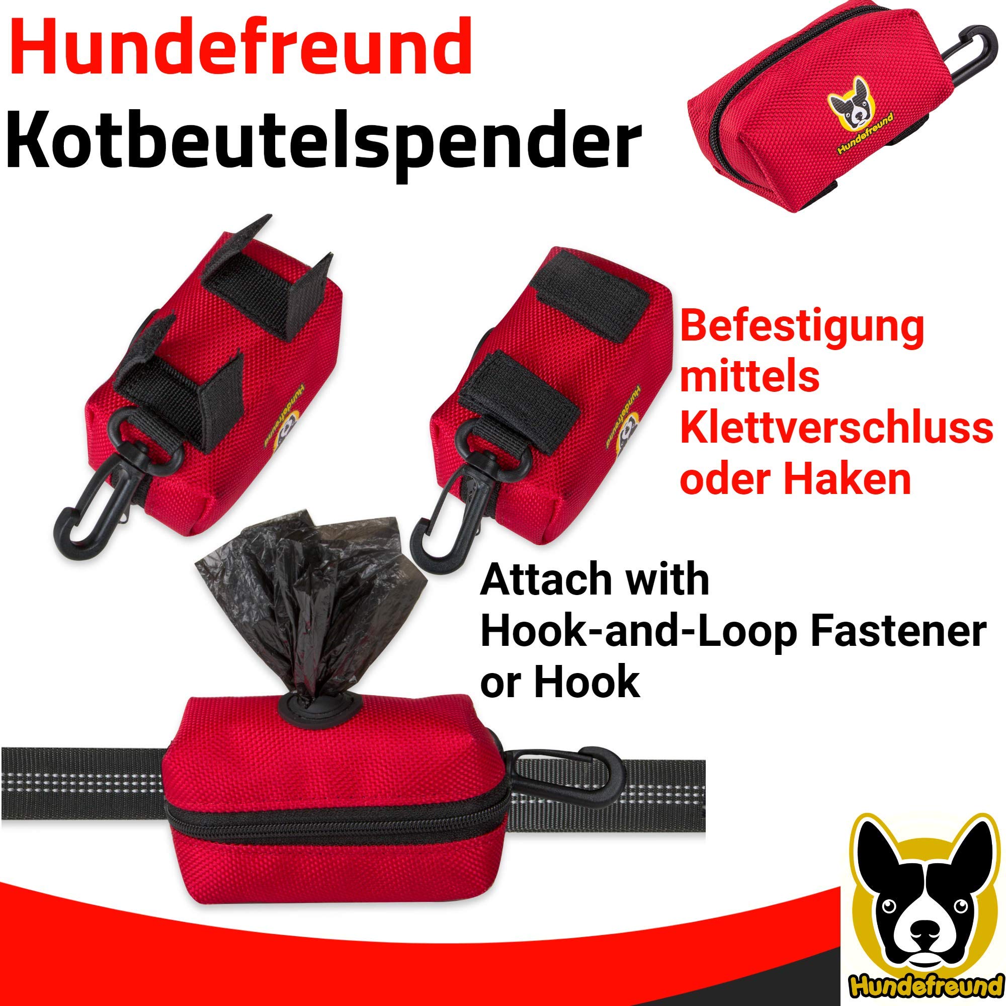 Image secondaire de Distributeur de Sacs à Déjections Canines Hundefreund - Rouge Pratique
