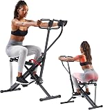 Sunny Health & Fitness Smart Row-N-Ride Squat Machine – Foldable Upright Trainer, Full-Body Workout for Glutes Quads Core, Adjustable Resistance Bands, Bluetooth SunnyFit App Sync, 150 kg Capacity - 1
