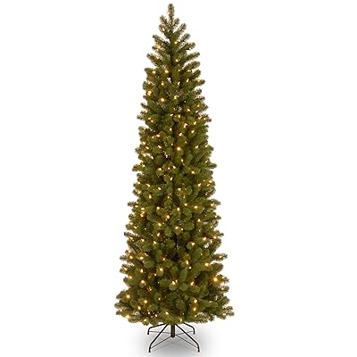 National Tree Company 6.5 ft Pre-Lit Downswept Douglas Fir Artificial Christmas Tree, 650 Clear Lights, 1,227 Tips, Includes Stand, Green