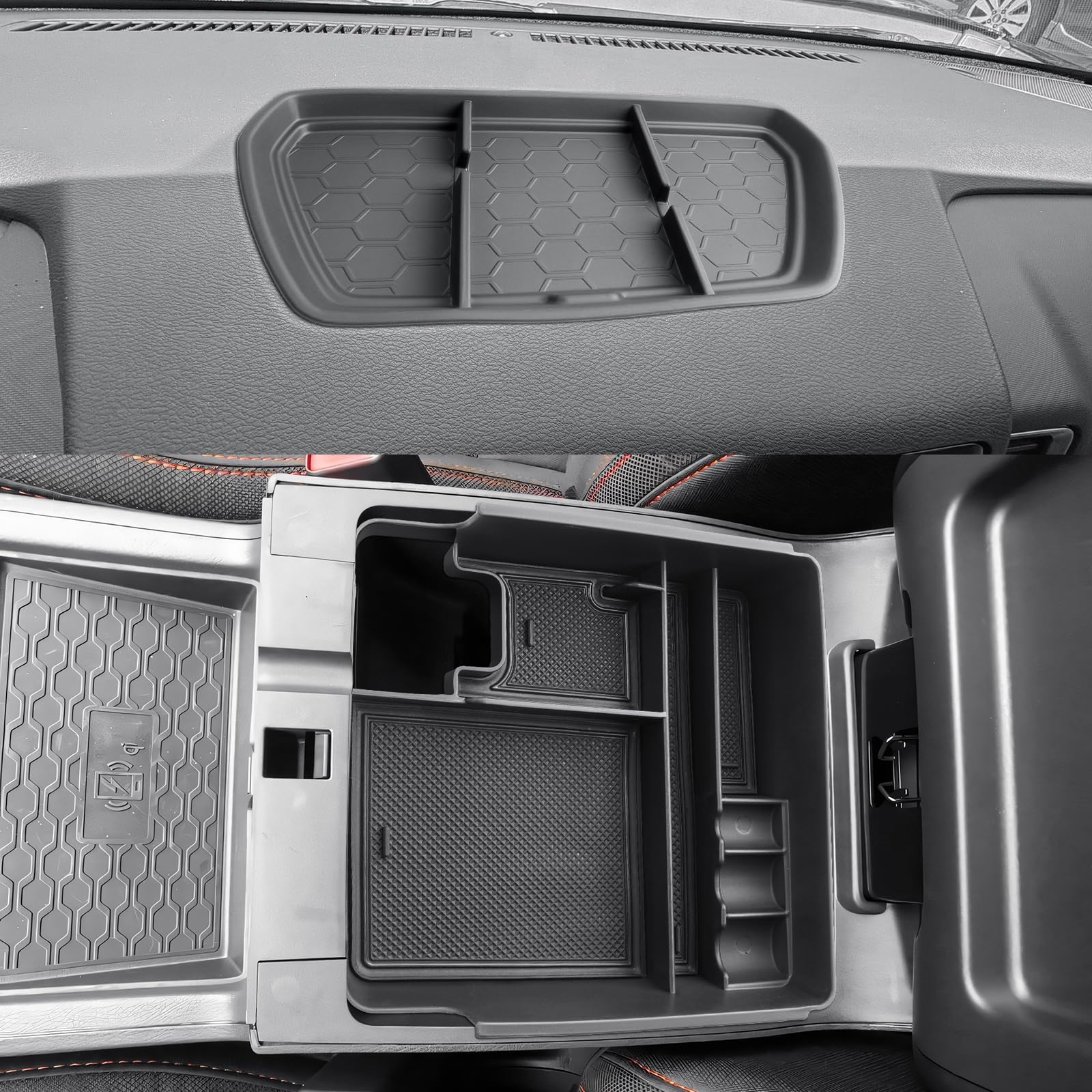 CDEFG 2PCS for 2022 2023 2024 Nissan Frontier Center Console Organizer 2022-2024 Nissan Frontier Truck Dash Organizer Dash Storage Box 2022-2024 Frontier Truck Accessories(Not for 2025)