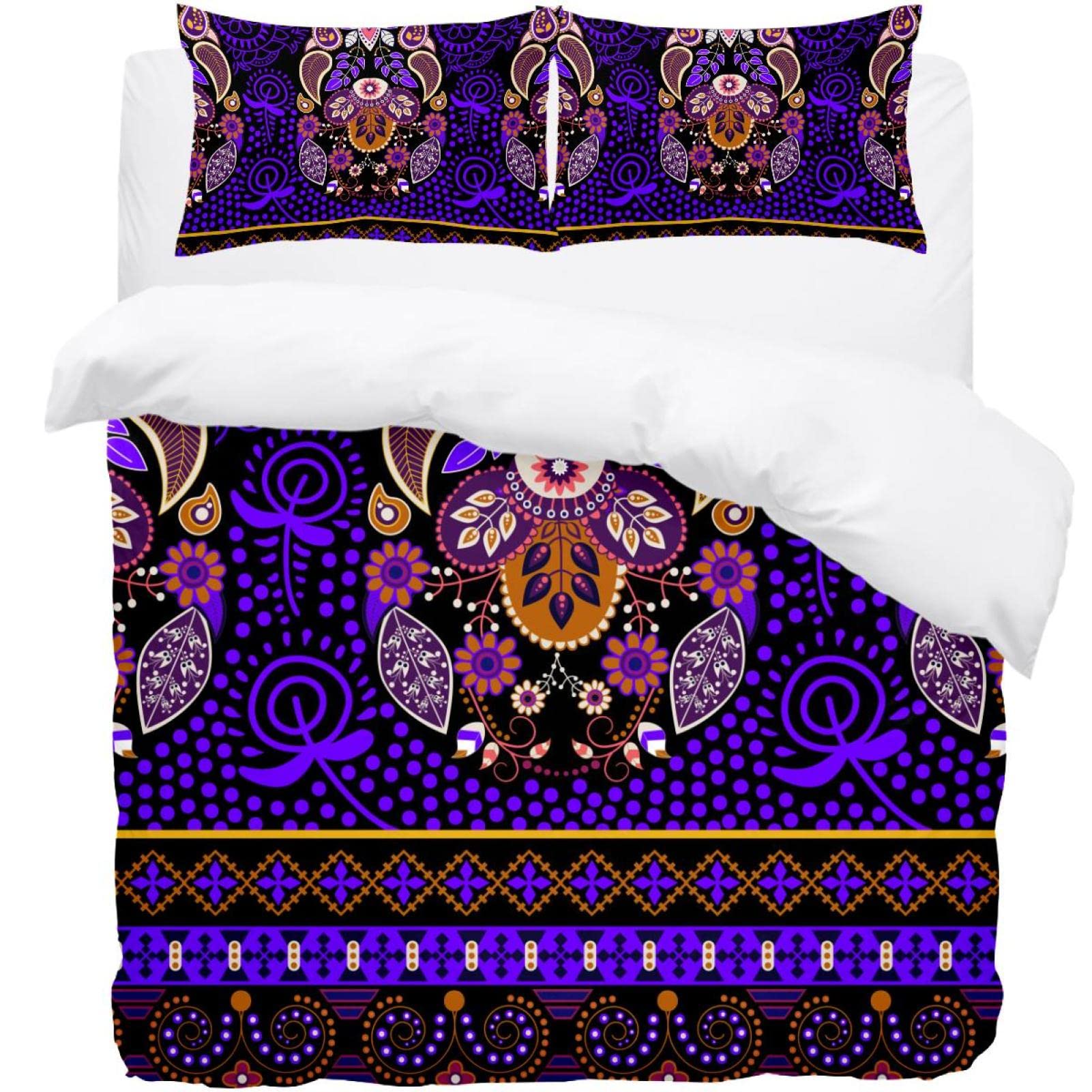 Housse de couette vintage et 2 taies au motif mandala pour une décoration bohème