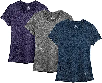 icyzone Workout Running Tshirts for Women - Fitness Athletic Yoga Tops Exercise Gym Shirts (Pack of 3)