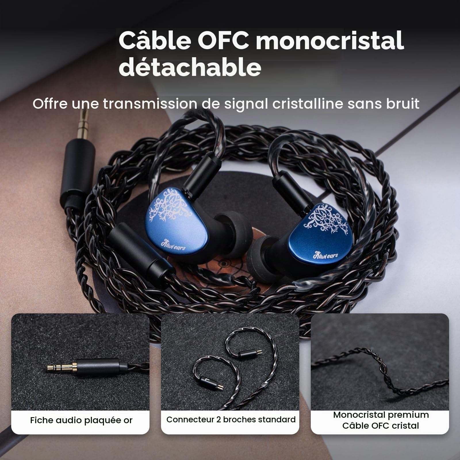 Linsoul Kiwi Ears Cadenza II 10mm Titanium Moniteur Intra-auriculaire
