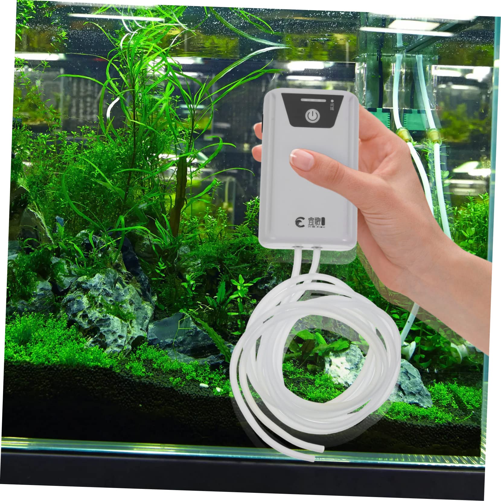 ABOOFAN 1 Satz Sauerstoffpumpe für Fischbecken tragbare Luftpumpe kleine Luftpumpe Versorgung mit Aquarien USB Ladeluftpumpe Aquarium Blaser Angelzubehör Belüftungspumpe Plastik Weiß