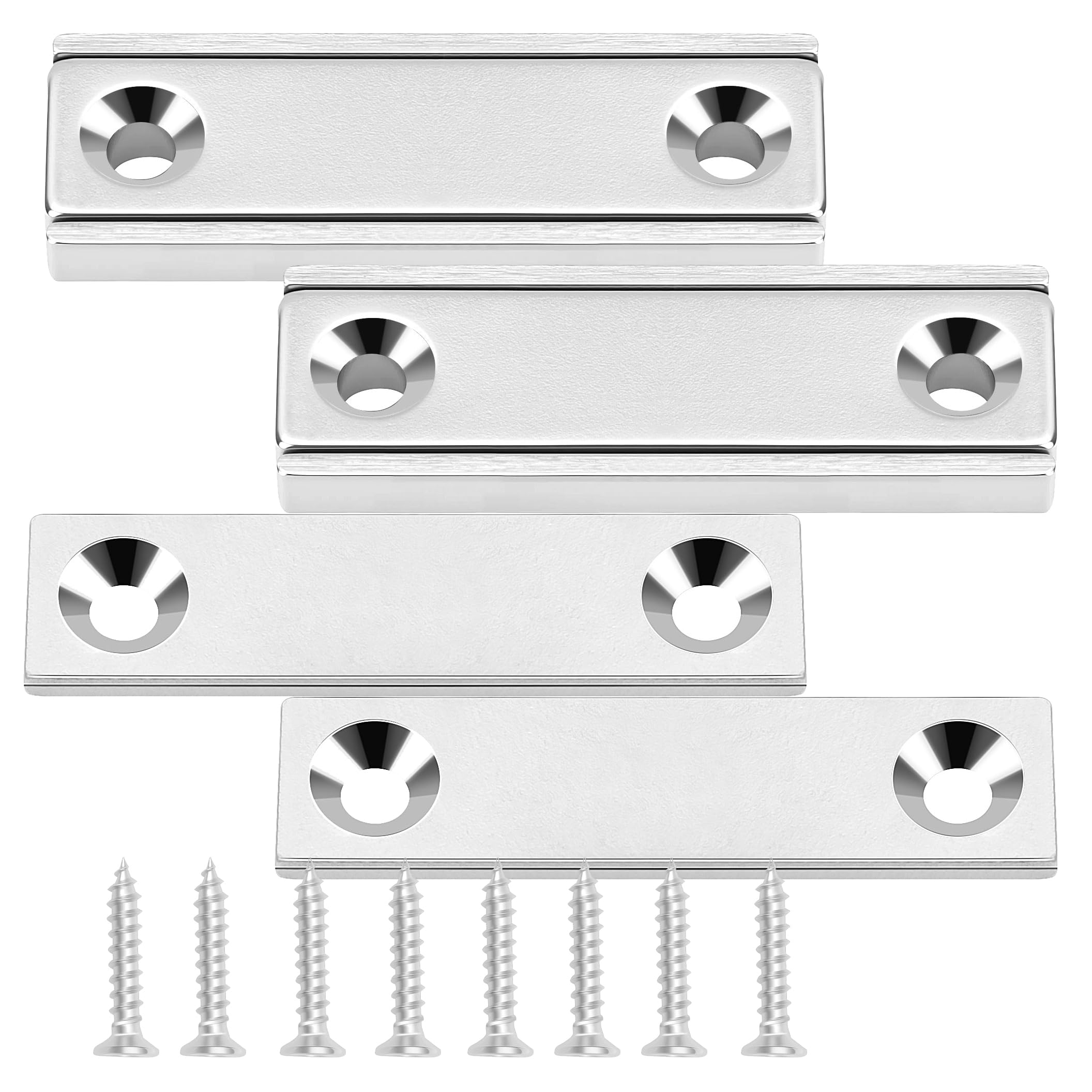 Neosmuk Bar Magnets with Screws,70lbs Magnet with Holes Silver 4 Pack — Amazon image 8