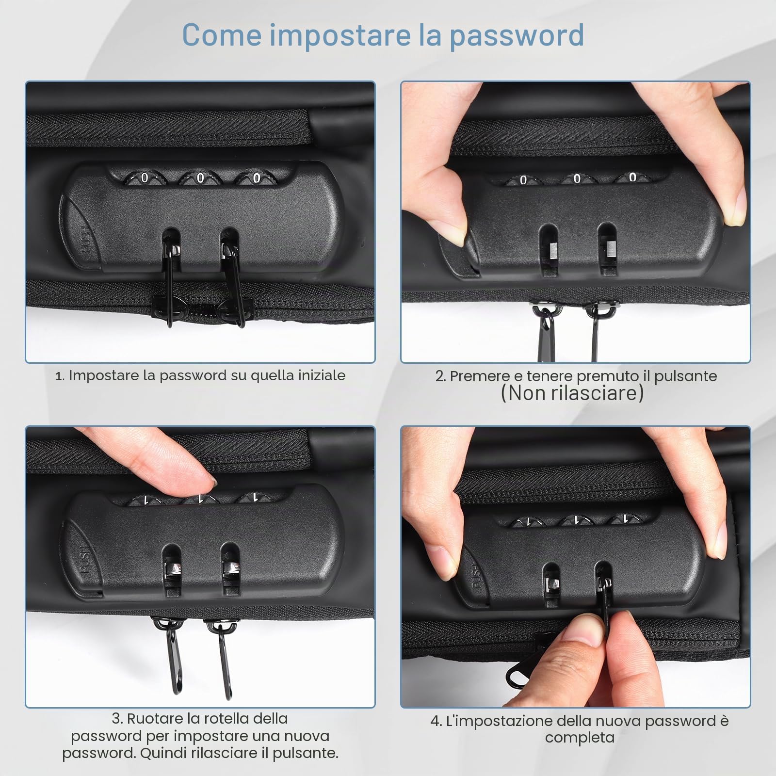 Geestock Zaino Monospalla Uomo con Lucchetto con Password, Borsa a Tracolla Impermeabile, Borsello Piccolo a Tracolla per Viaggio, Lavoro e Affari