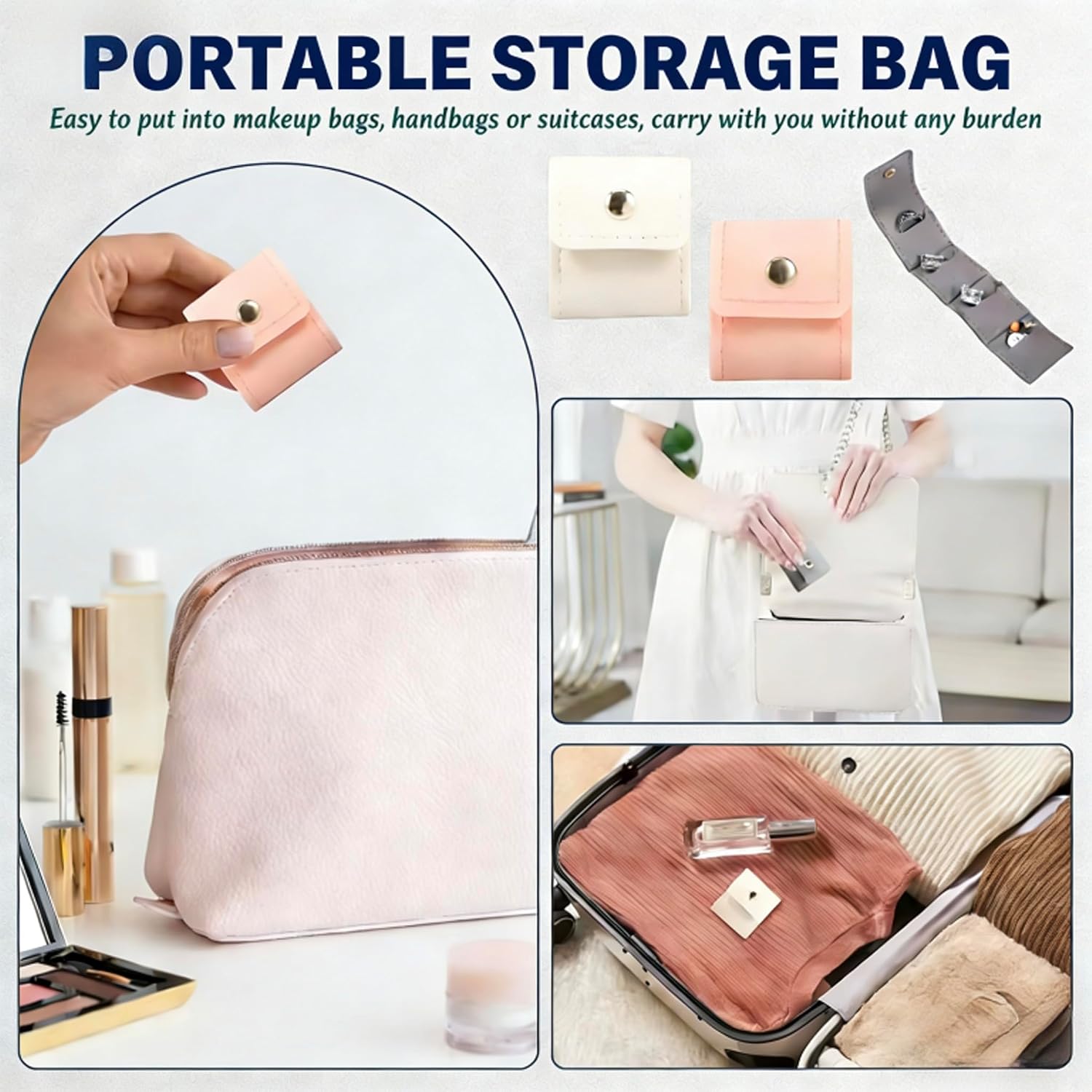 3Pcs Mini Travel Jewelry Organizer Case – Foldable Velvet Pouch for Rings, Necklaces, Earrings & Bracelets – Lightweight & Portable Jewelry Roll (3 Stylish Colors)