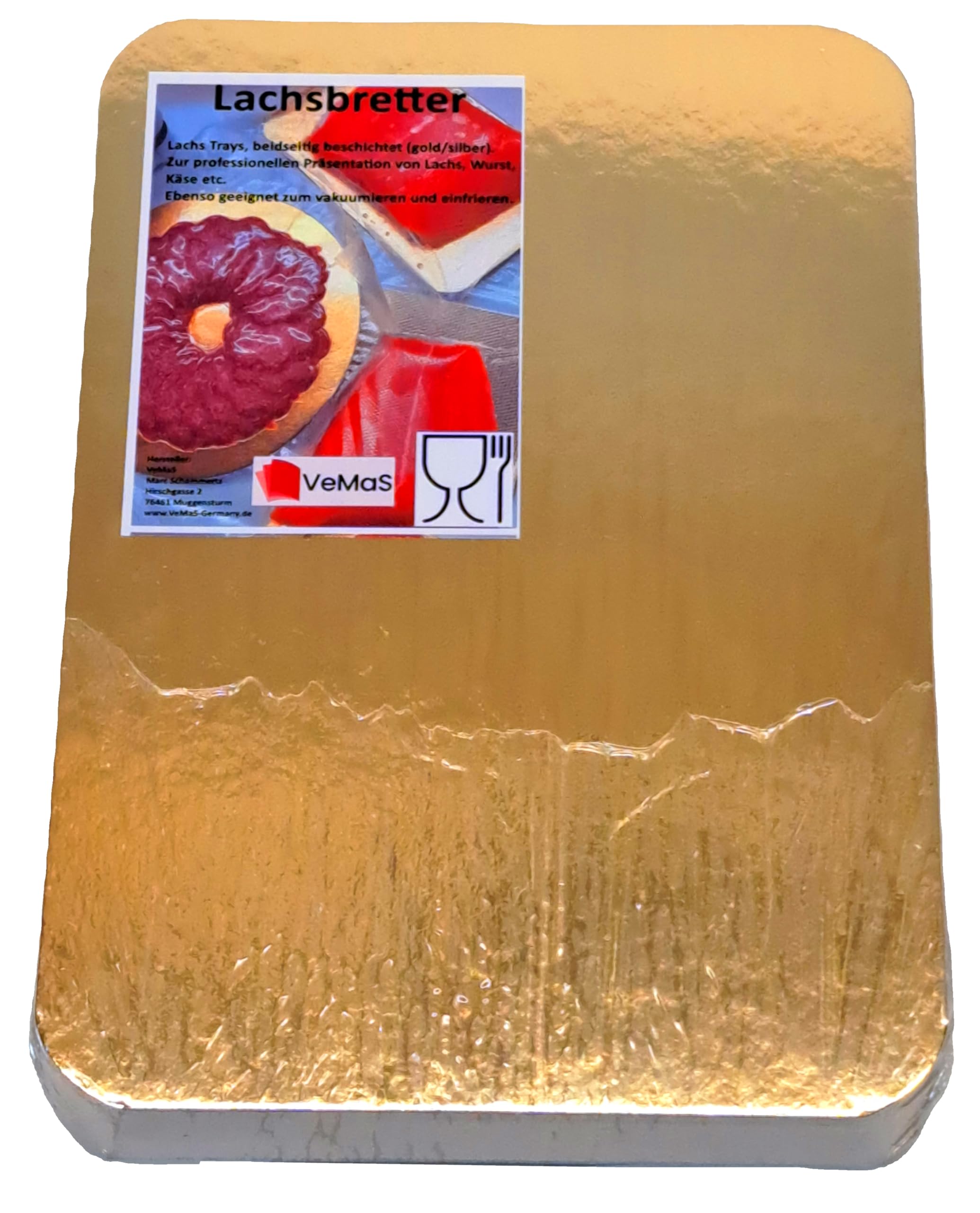 100 tavole da salmone, 160 x 230 mm, oro/argento, per sottovuoto