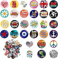 Kigeli 80's Retro Punk Button Pins 1 Inch 25mm - Tinplate Slogans Pack for Backpacks Bags Hats Jeans