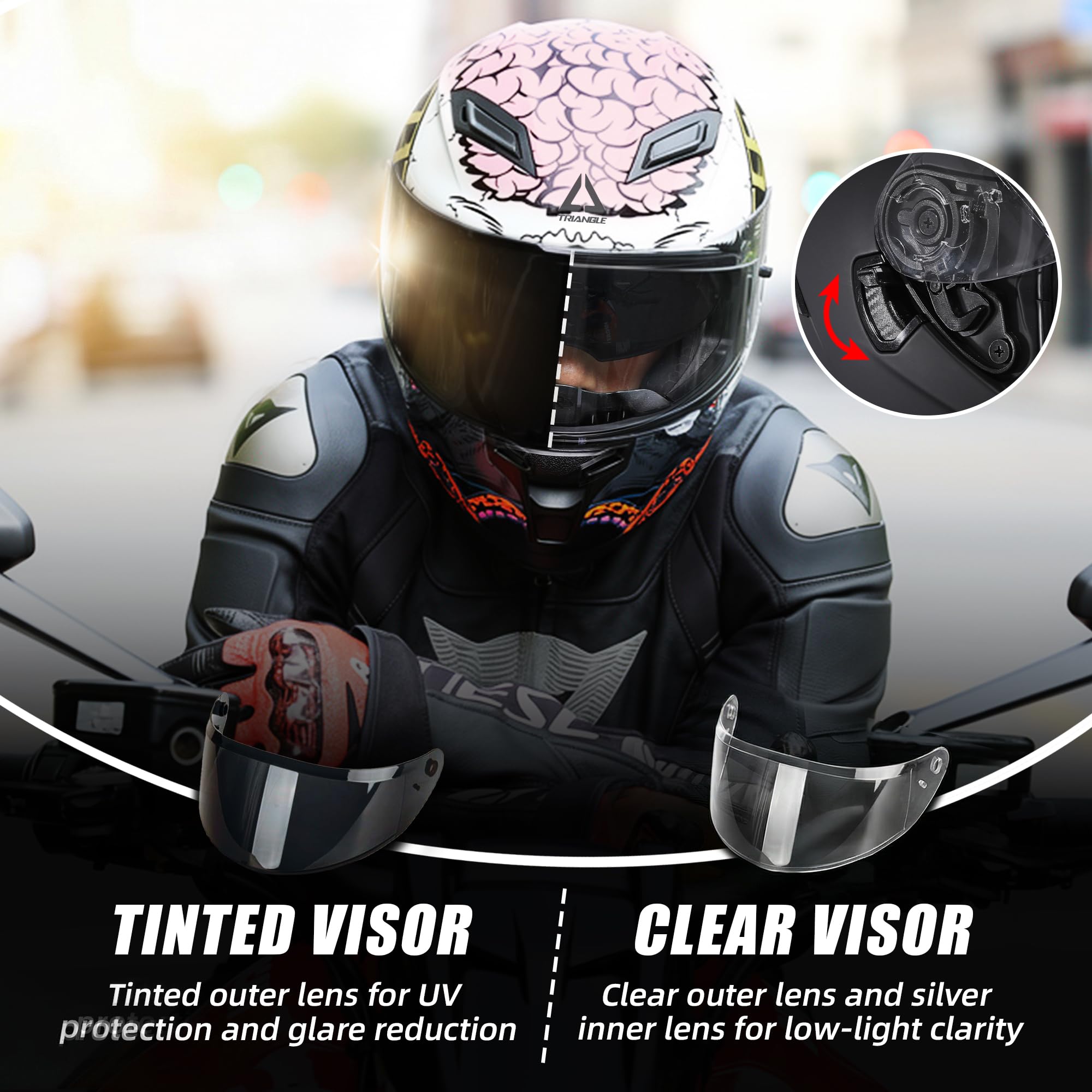 Amazon.com: TRIANGLE Motorcycle Helmets Full face Helmet for Adults Men and Women Dual Visor with Internal Sunshield DOT Approved (Black Gray, Large) : Automotive Amazon.com: TRIANGLE Motorcycle Helmets Full face Helmet for Adults Men and Women Dual Visor with Internal Sunshield DOT Approved (Black Gray, Large) : Automotive