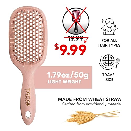 Miniatura 2 de TADA Natural Beauty - Cepillo desenredante para cabello rizado, grueso, ondulado y fino, agujeros de ventilación para secado rápido y peinado,