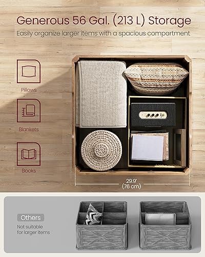 Miniatura 5 de VASAGLE LIRY Collection - Farmhouse Coffee Table with Storage, Square Center Coffee Table for Living Room, with Hidden Compartment, Flip-Top Lids,