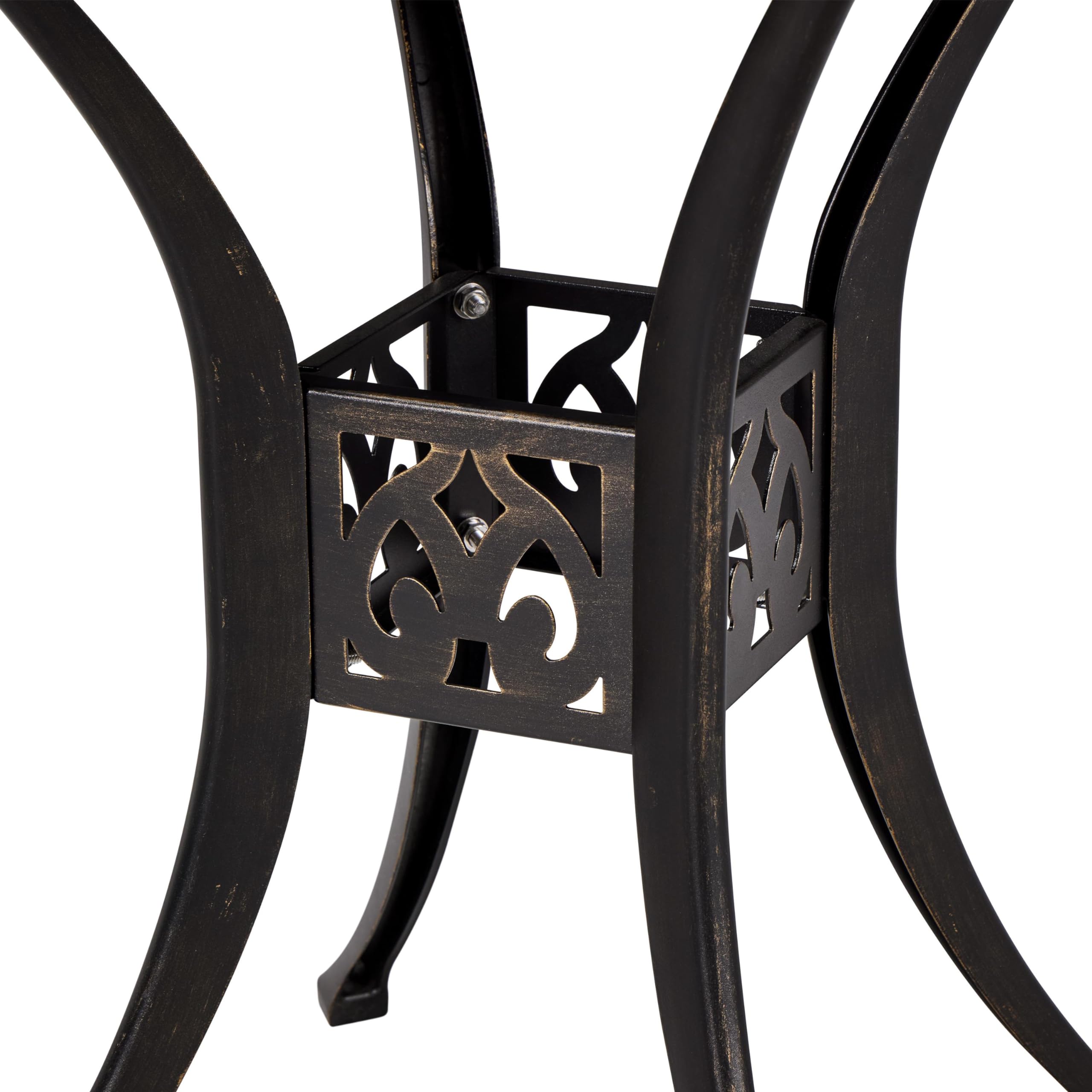 Yaheetech Gartentisch Balkontisch mit Schirmloch Bistrotisch Φ 78cm Rund Outdoor-Tisch aus Metall für Garten/Balkon/Terrasse/Veranda