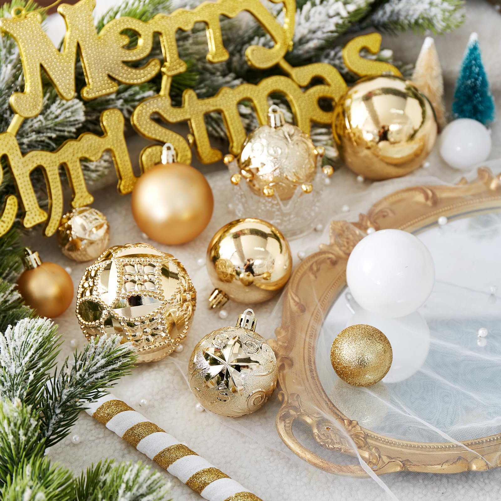 Ornamenti Per Palline Di Natale Da 24 Pezzi, Ornamenti Per L Di Natale Da 24 Pezzi Ornamenti Per L Albero Di Natale Pendenti Con Palline Di Peluche Decorazioni Festive Per Interni 93420642