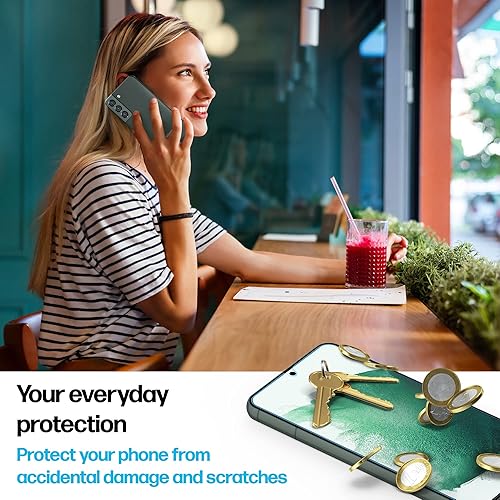 Miniatura 5 de Power Theory Protector de pantalla diseñado para Samsung Galaxy S22 Plus 5G, vidrio templado dureza 9H, kit de fácil instalación, 99% HD libre de