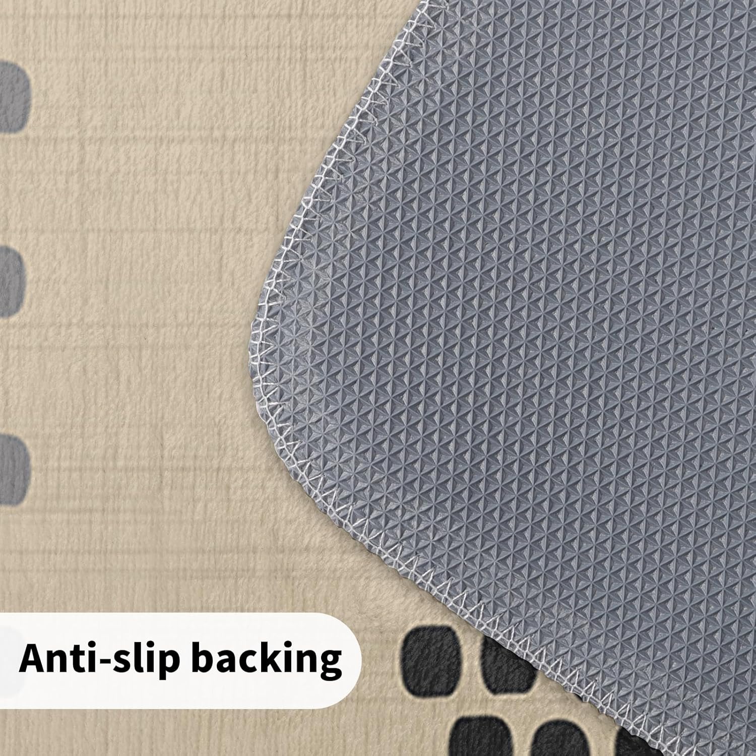 Boho Kitchen Rugs Set of 2 Black Grey Polka Dots Striped Print Modern Kitchen Mats for Floor Non Slip Neutral Farmhouse Kitchen Decor Runner Rugs, 17x47 inch and 17x30 inch