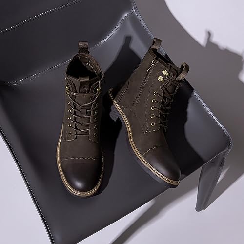 Miniatura 6 de Vostey Botas para Hombre Botas de Motocicleta Casuales para Hombre con Cremallera Botas Chukka de Moda para Hombre