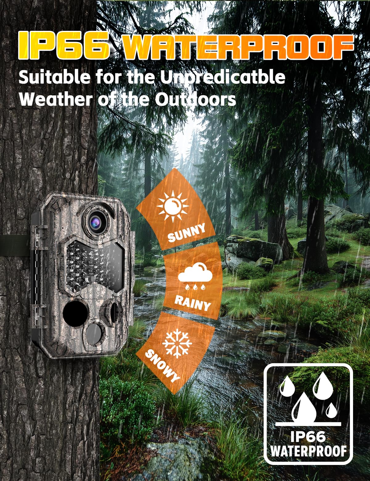 Wildkamera, Video 4K H.264 60MP mit 10000mAh Akku | WLAN Kamera Jagd mit Integrierter SD-Karte,IR Nachtsicht, Bewegungserkennung & 130° Weitwinkel