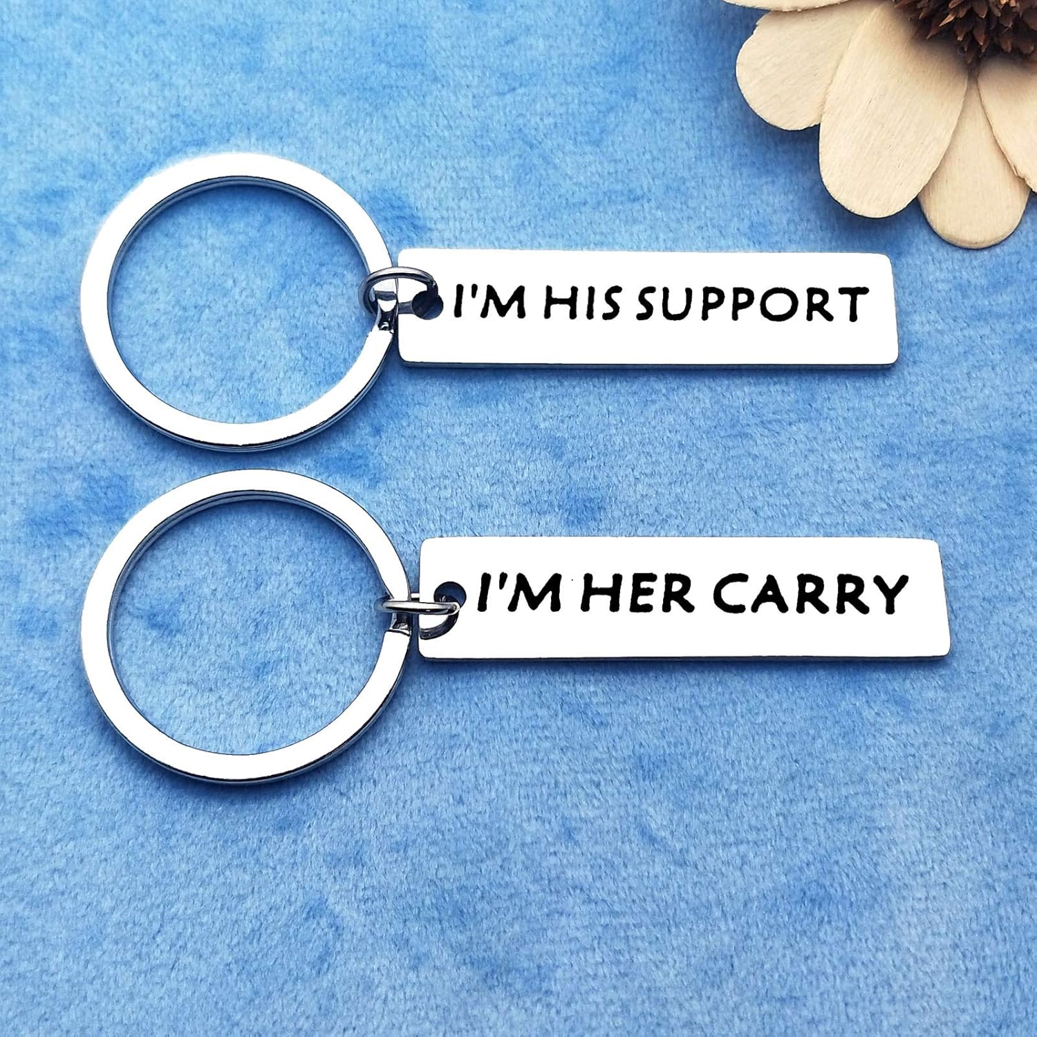 Miniatura 3 de Regalos para parejas, juego de llaveros para él y ella, regalo de San Valentín, regalo de San Valentín, llavero con texto en inglés "I'm Her Carry