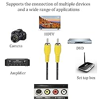 Vista 6 de Cable de subwoofer de audio RCA macho a macho, cable coaxial S/PDIF, adaptador digital AUD niquelado R-C-A para subwoofer, amplificador, cine