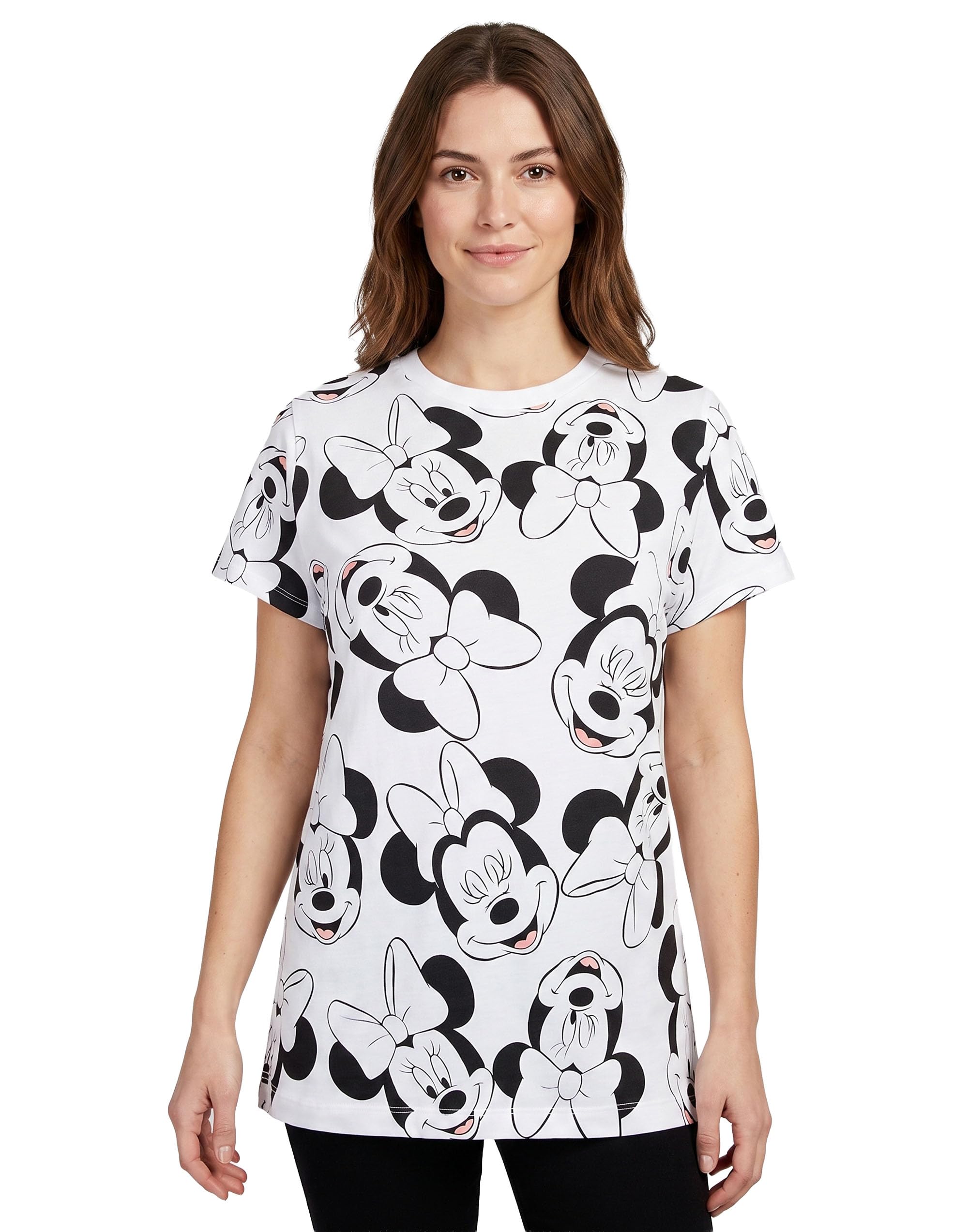 Disney Women's White Boyfriend Fit Short Sleeved T-Shirt | | Official Merch | Size: Medium