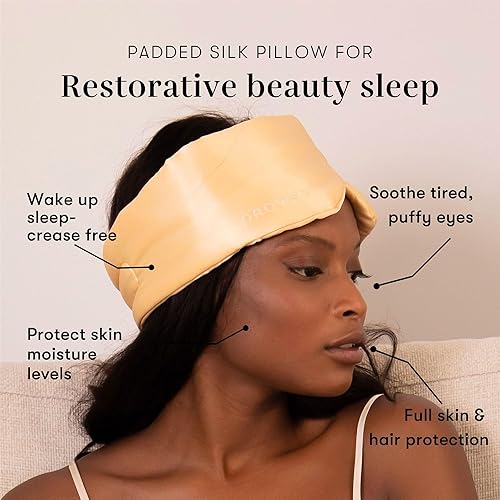 Miniatura 7 de DROWSY Máscara de seda para dormir. Capullo de seda acolchado para un sueño de lujo en la oscuridad total (L'Amour Gold)
