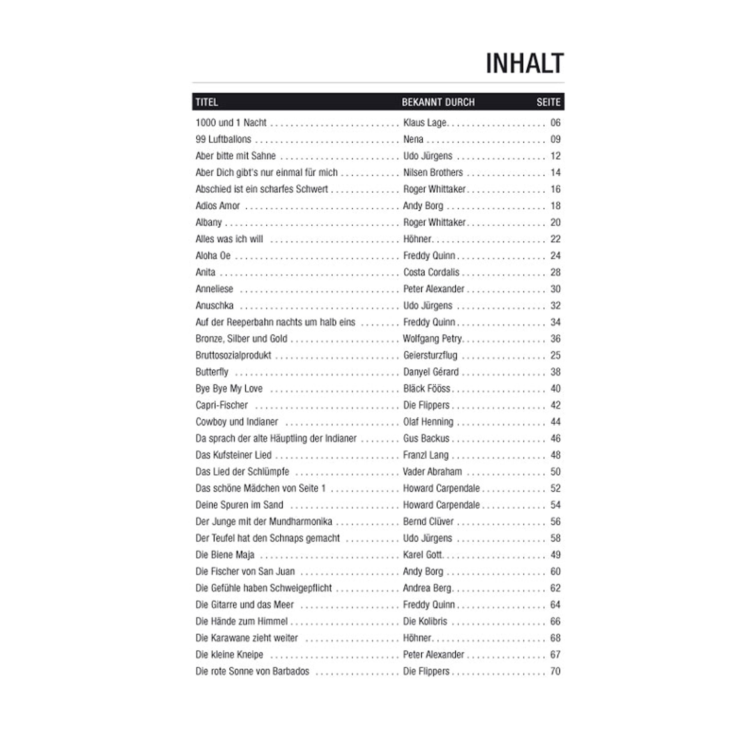 101 Deutsche Schlager - Songbuch: Die beliebtesten und populärsten deutschen Hits der letzten Jahrzehnte