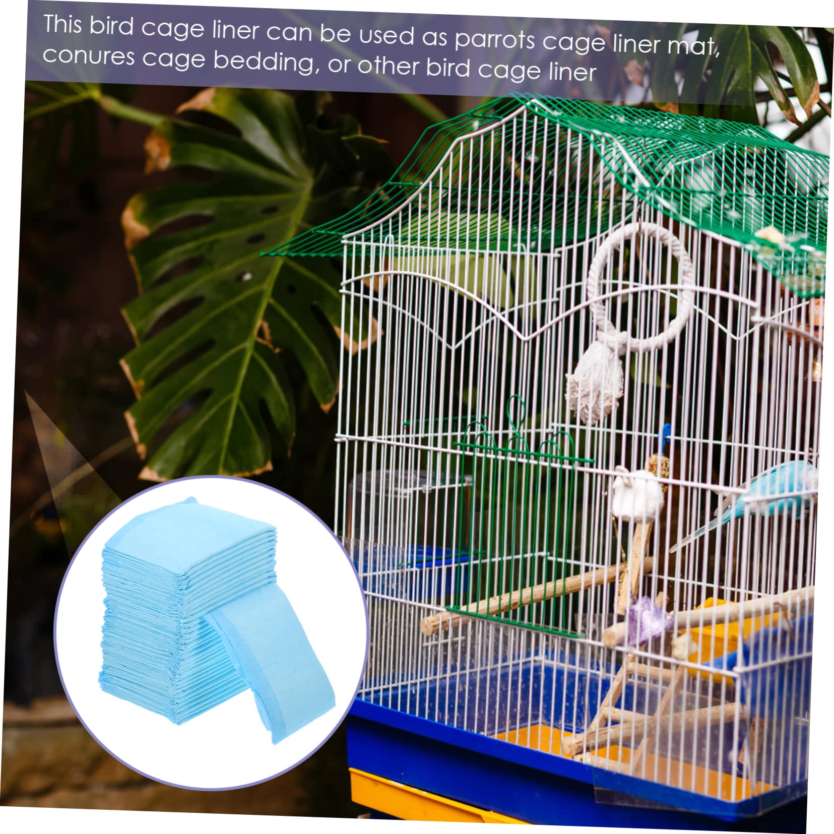 100piezas Empapadores Descartables para Jaulas De Periquitos Impermeables para Aves Absorbentes y Prácticos