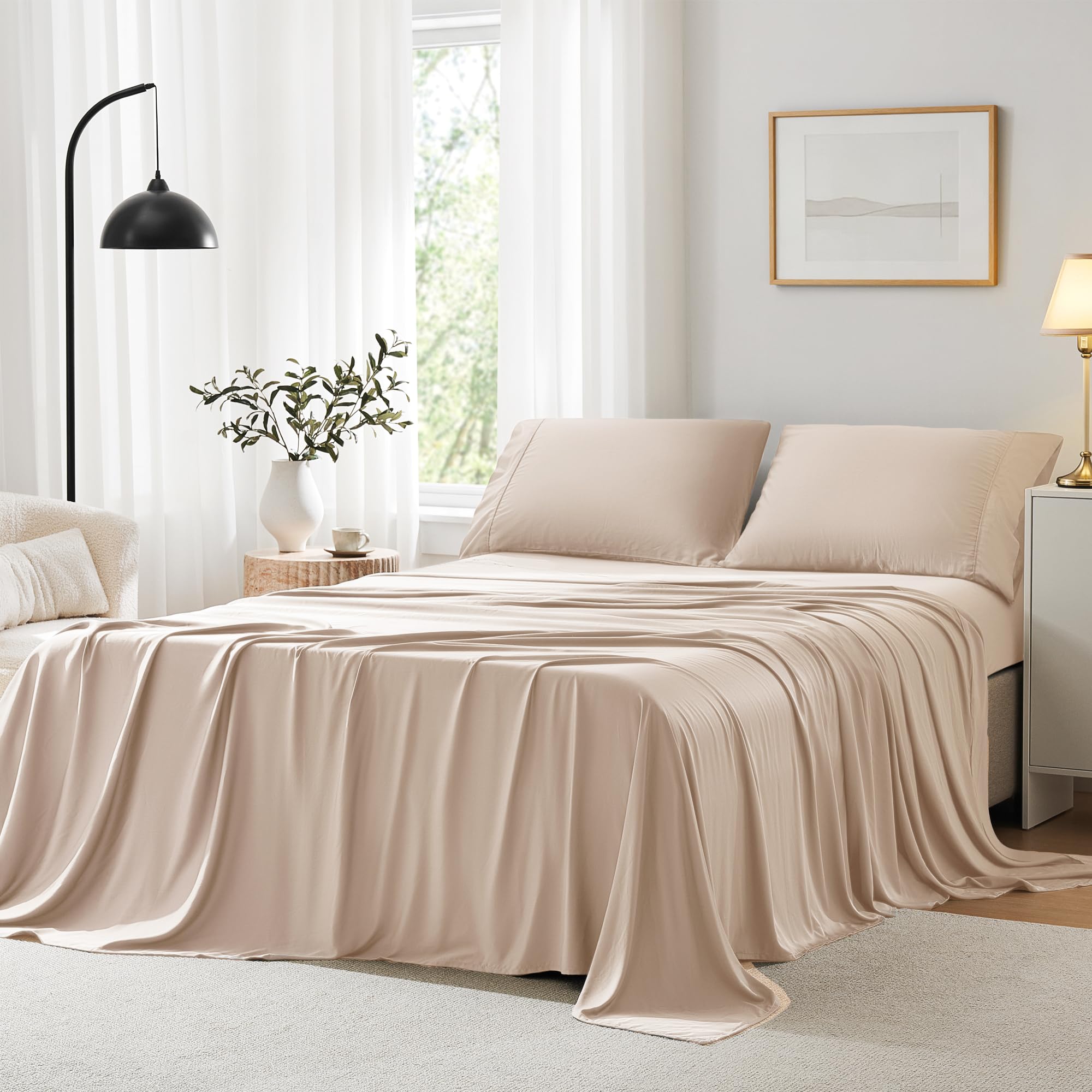 ACCURATEX Cooling Sheets King Size Sandy