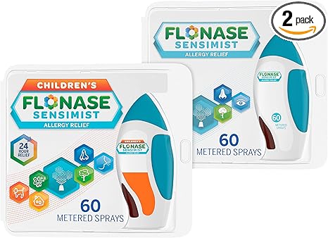 Flonase Sensimist Allergy Relief Nasal Spray Bundle, Non-Drowsy, MultiSymptom Relief for Kids and Adults – 120 Sprays Total (2 Bottles of 60 Sprays each)