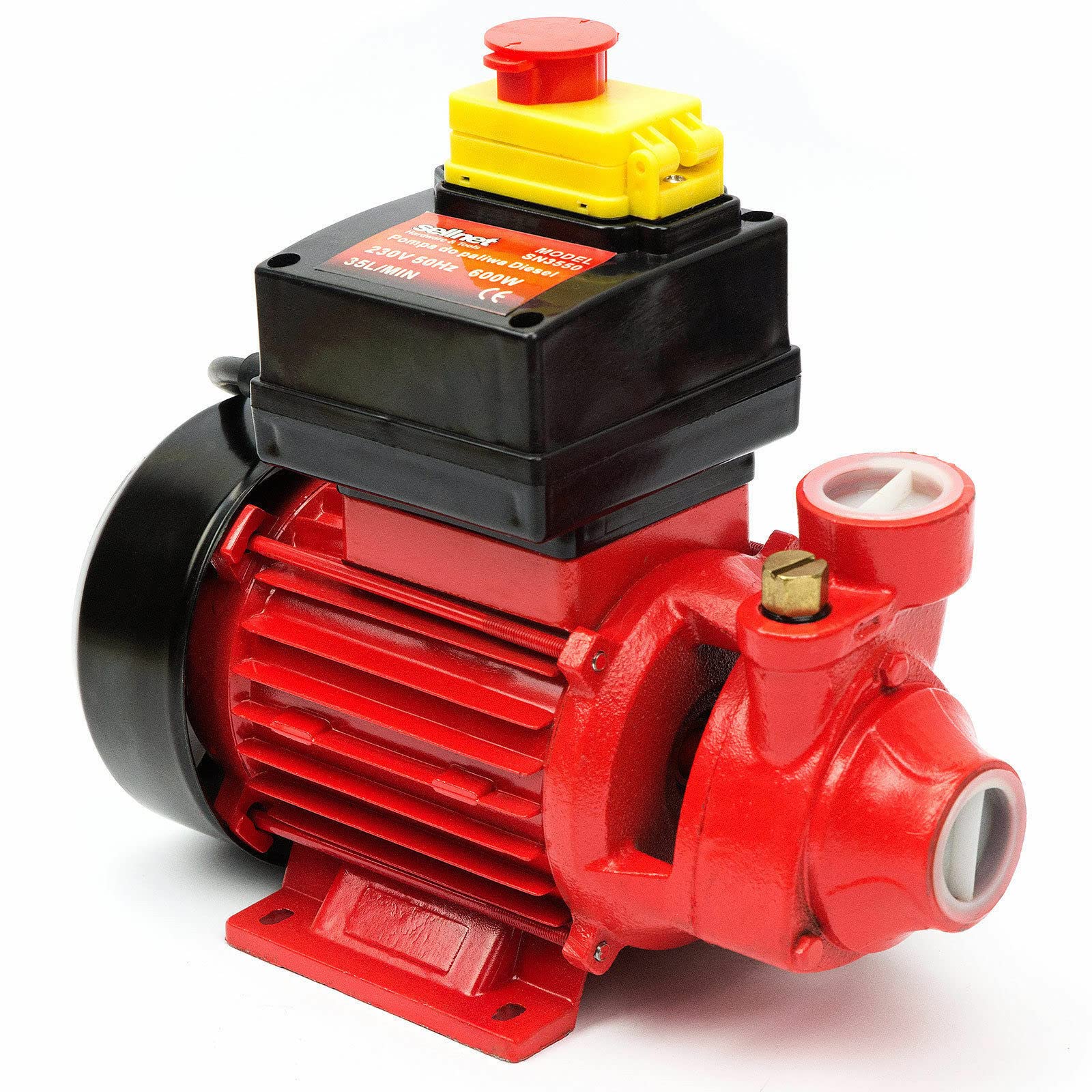 Dieselpumpe 600W 35l/min Heizölpumpe Ölabsaugpumpe mit Rückschlagventil, 4m Druckschlauch und Zapfpistole Kraftstoffpumpe Ölpumpe, "Ein"-und "Aus"-Schalter mit Sicherheitsvorrichtung SN3550