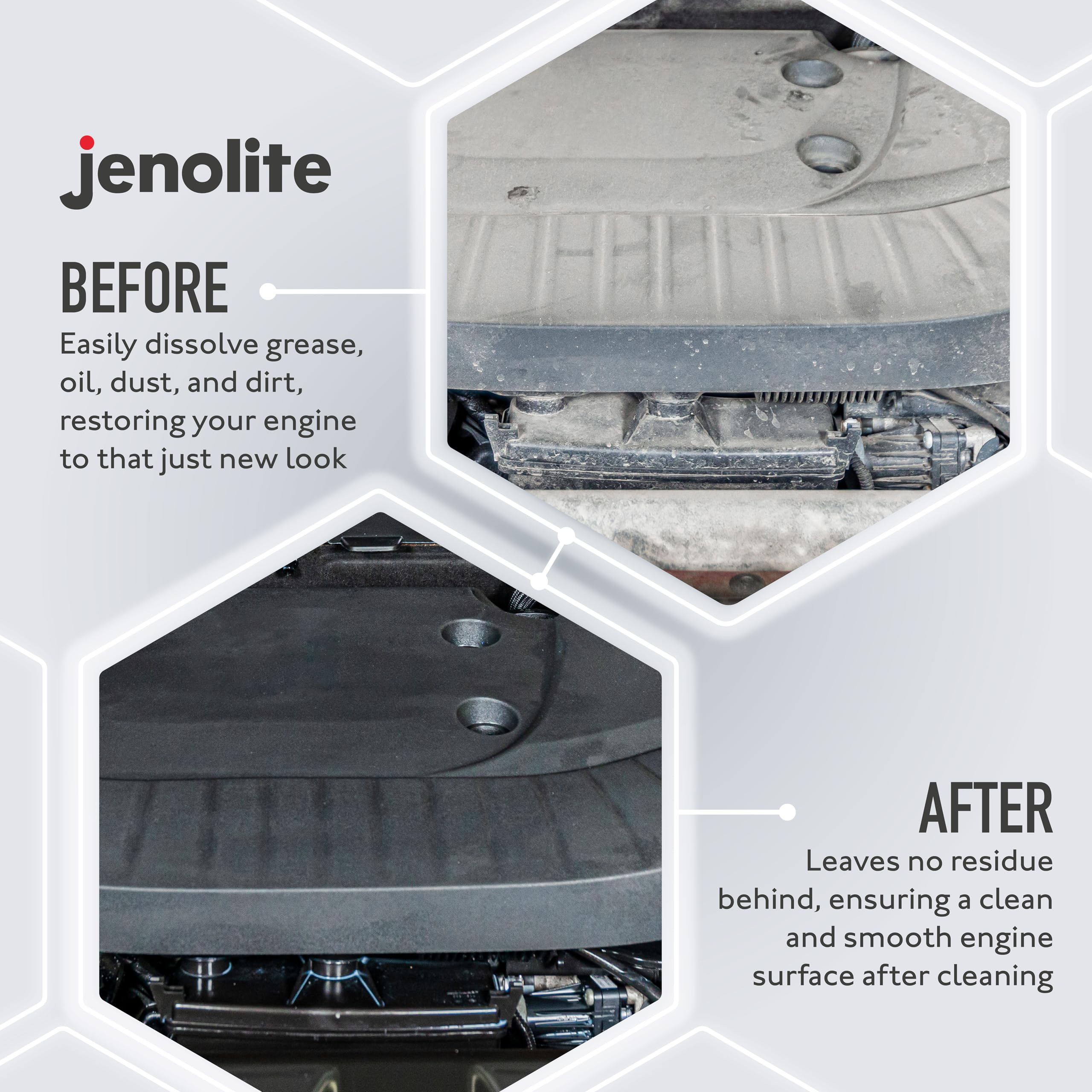 JENOLITE Detergente per motore in aerosol | Spray detergente e sgrassante per motore | 2 x 500 ml | Scioglie grasso, olio e sporcizia senza lasciare residui, non conduttivo e non corrosivo