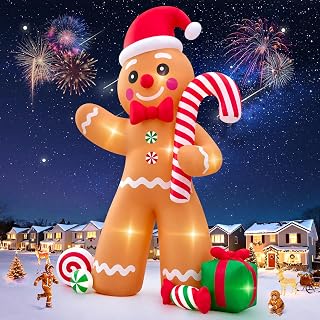 20FT Gingerbread Man Inflatable Kalolary Giant Christmas Outdoor Decoration