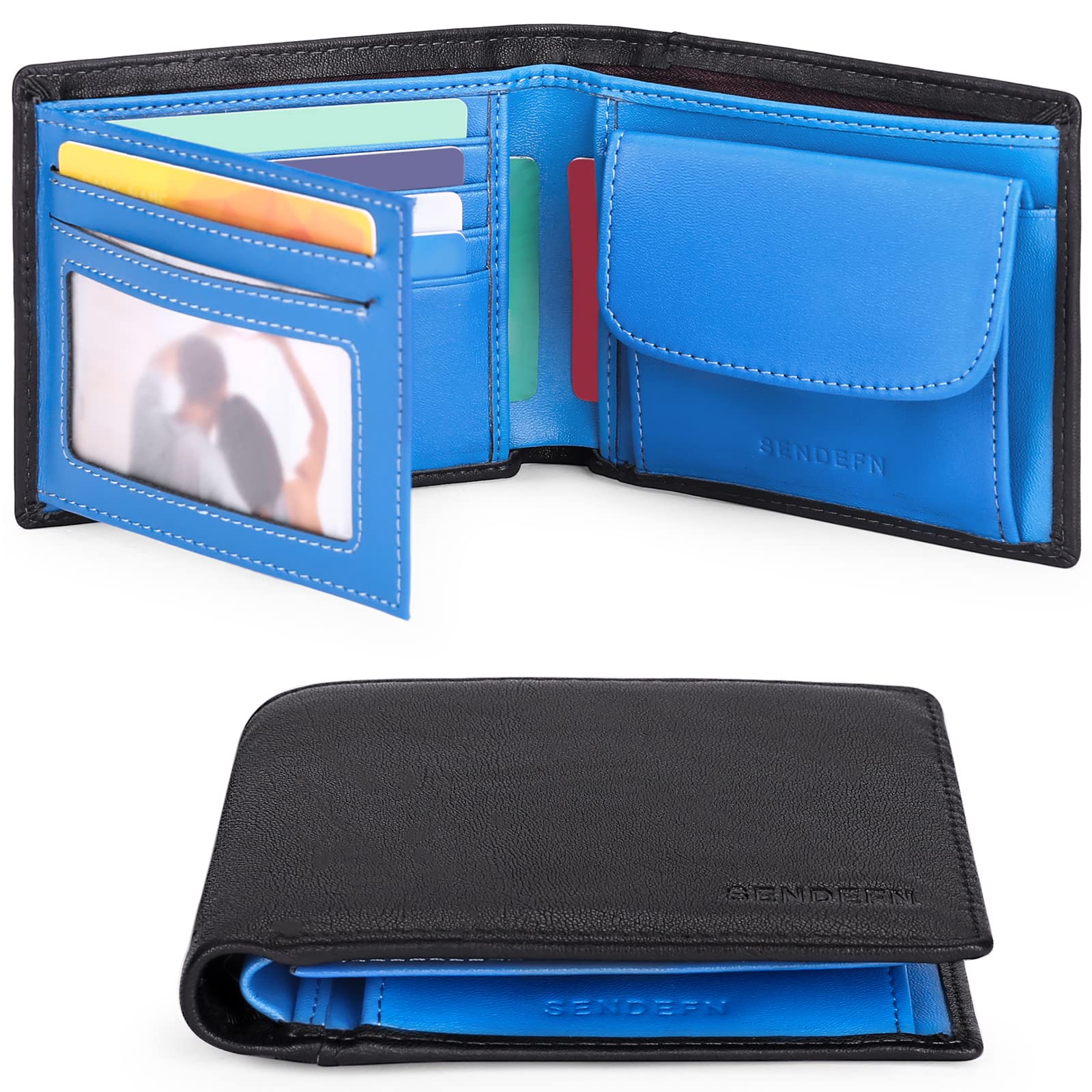 Men's Large Trifold Genuine Leather Wallet, RFID Blocking Wallet with 19 Credit Card Slots, 3 Bill Compartments, 1 Money Pocket