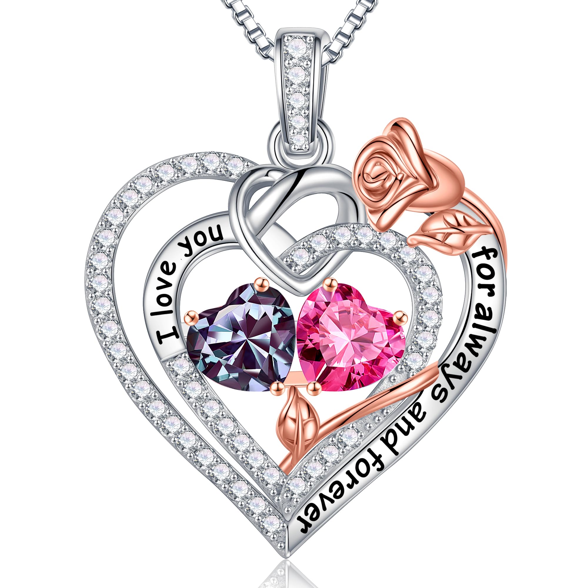Iefil Rose Heart Necklace