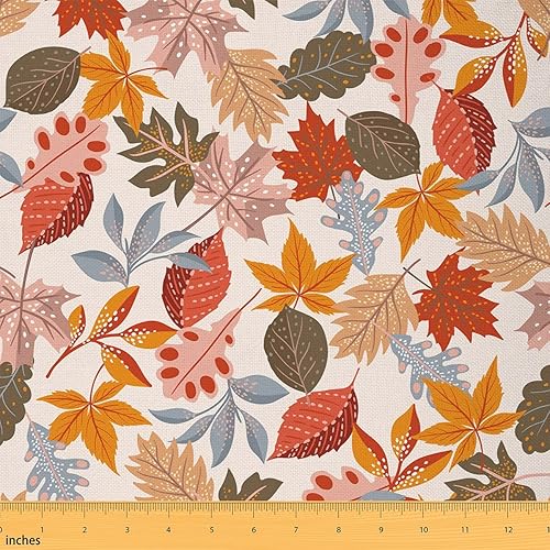 The Yard - Tela de hojas de arce para plantas de jardín con temática de otoño, tela de hojas coloridas para tapicería y proyectos de bricolaje en el