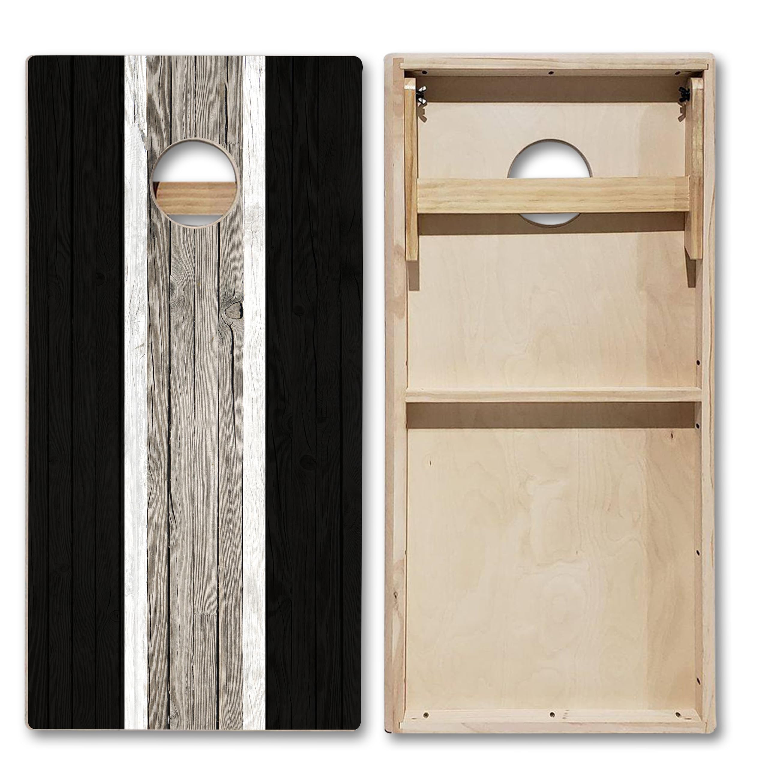 Tailgating Pros Striped Tournament Grade LED Cornhole Board Set w/Built-in Lights- Includes 4'x2' Regulation Boards, Multicolored LED Lights, Bean Bags, and Carrying Cases