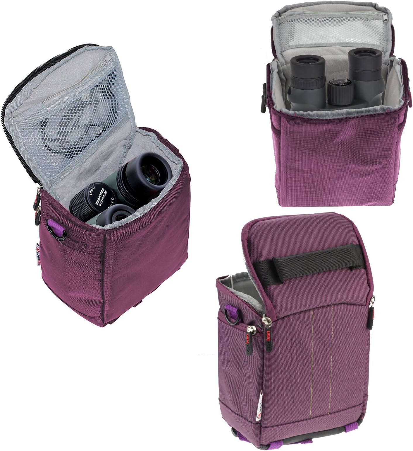 Navitech Purple Protective Portable Handheld Binocular Case and Travel Bag for The Eyeskey Compact Waterproof 10x42 Roof Prism Binocularsiewing