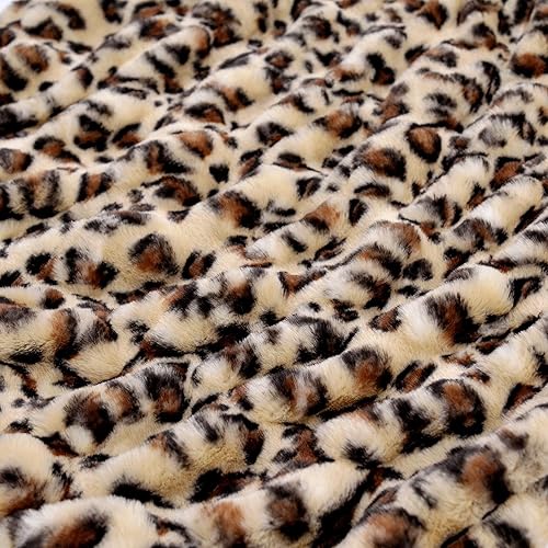 Miniatura 4 de Juego de 2 fundas de almohada de piel sintética de 20 x 20 pulgadas, de felpa de leopardo marrón, peludas, suaves, acogedoras, gruesas, cálidas,