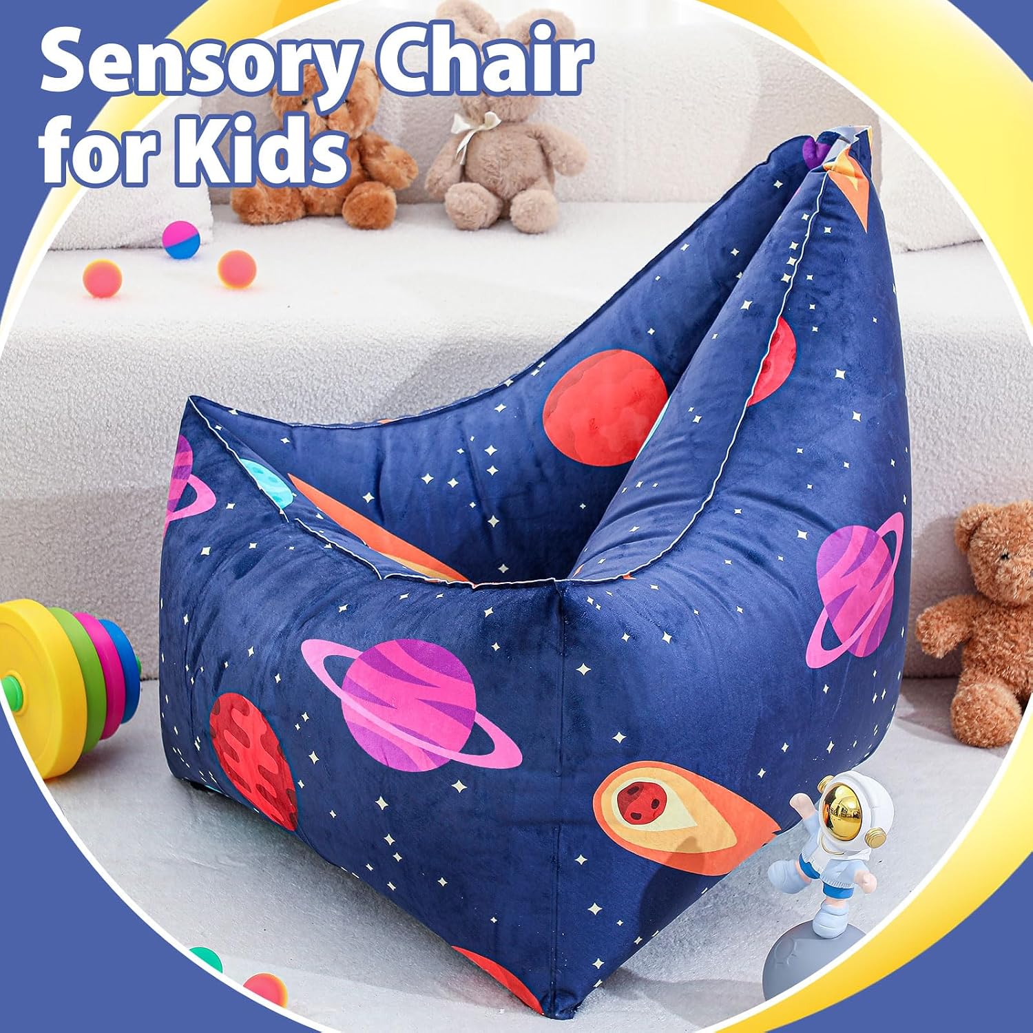 Meonum Sensory Chair for Kids with Autism Inflatable Peapod Autism Toys Space Calming Down Classroom Corner Sensory Chair Toy for Autistic Children Includes Electric Air Pump
