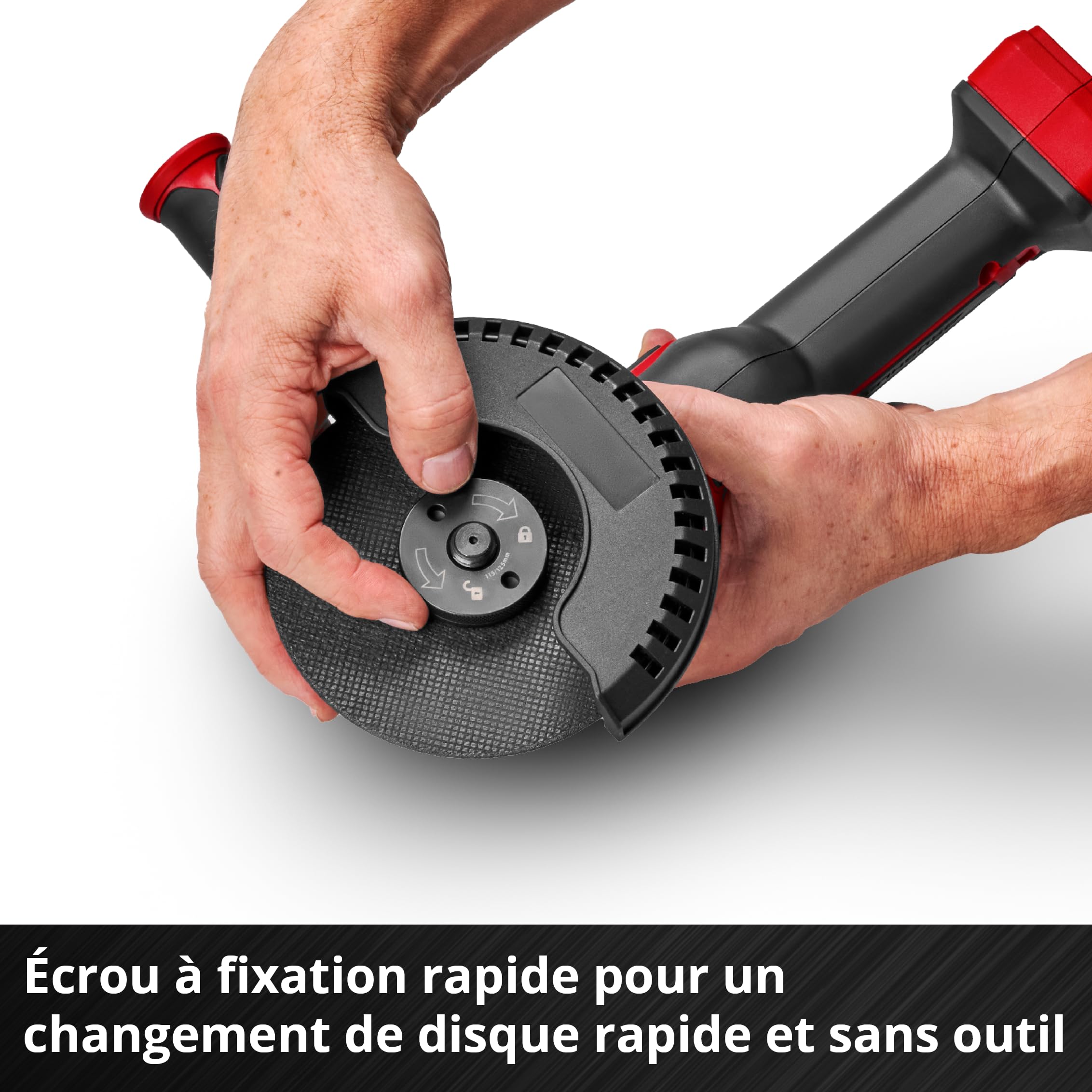 Einhell Professional Meuleuse d’angle sans fil TP-AG 18/125 CE Q Li Power X-Change (18 V, 900 W, Ø 125 mm, prof. de coupe 33 mm, moteur sans charbon, sans disque de coupe ni batterie)