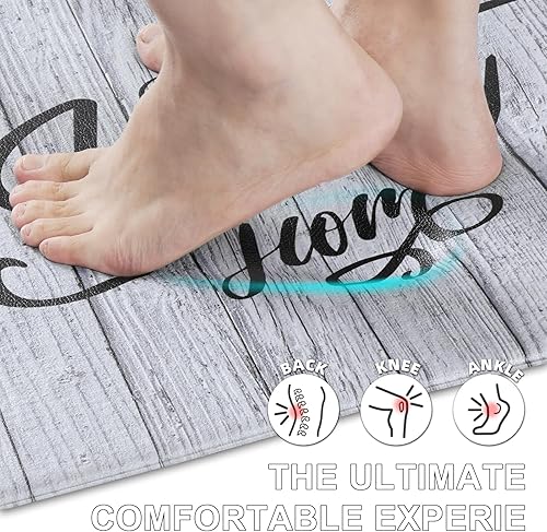 Miniatura 4 de Ikfashoni Juego de 2 tapetes de cocina para piso, tapete de cocina floral antifatiga antideslizante, impermeable, cómodo tapete de cocina de granja