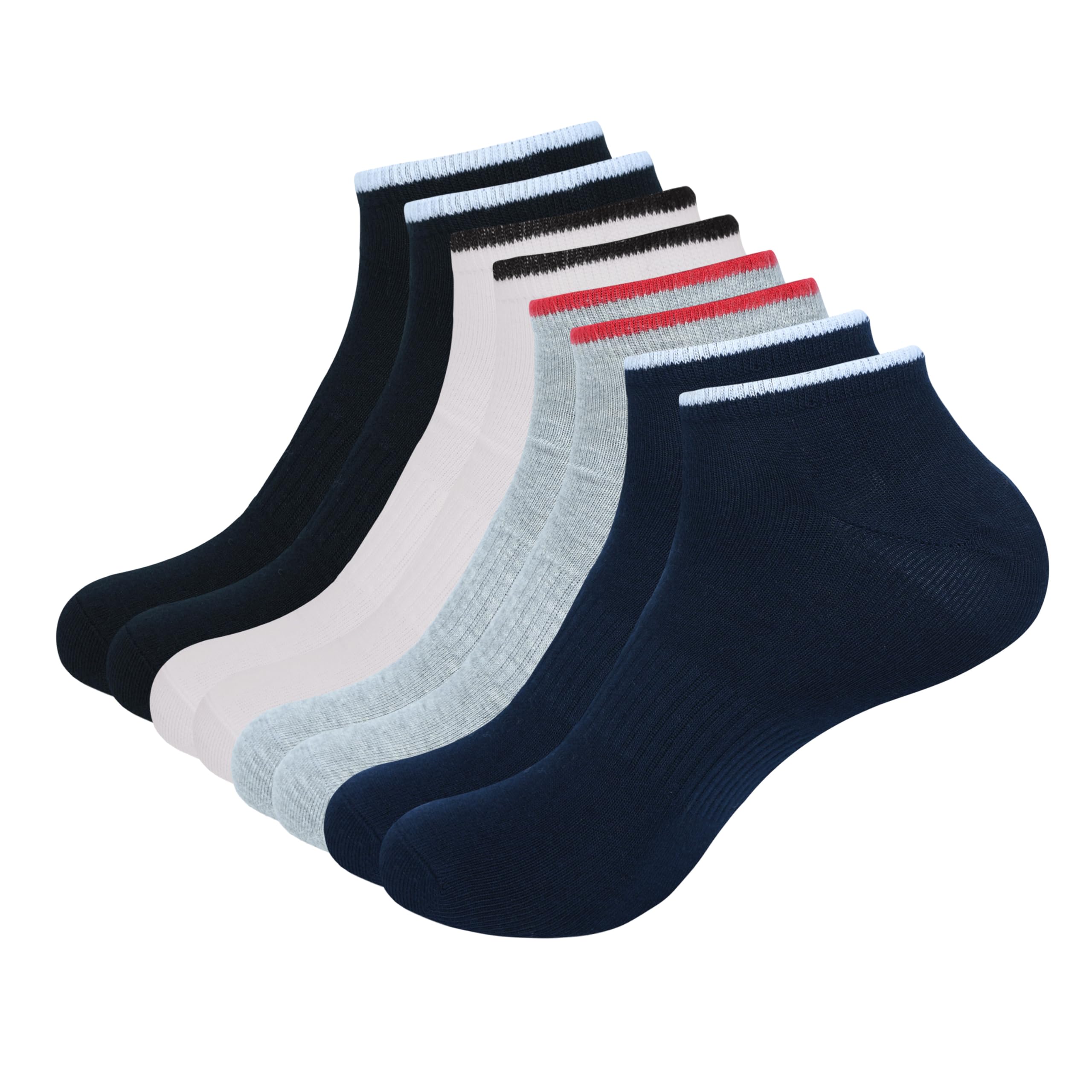 Women Cotton No Show Socks Soft Comfortable Durable Breathable Anti Slip Off With Ribbed Instep For A Firm Grip 4 Pack White, Navy Blue, Light Grey, Black.-image-41